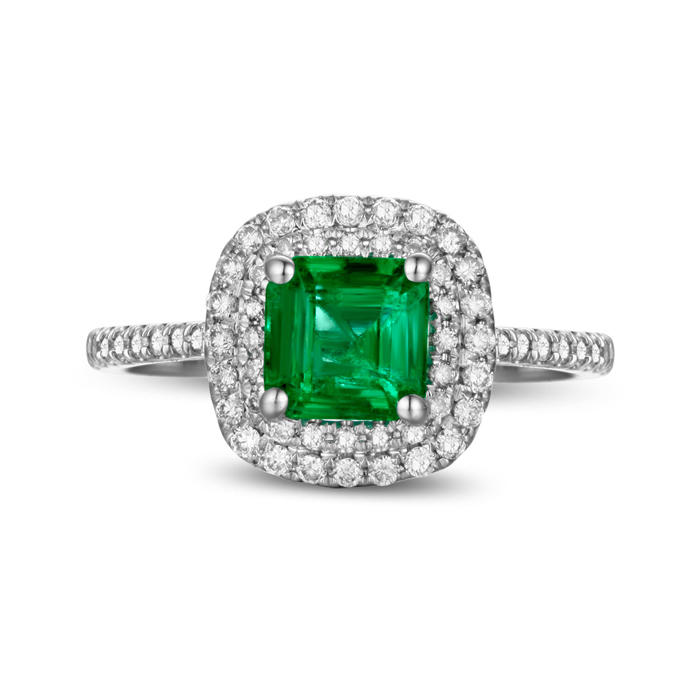 Smaragdový prsteň s diamantmi 2054