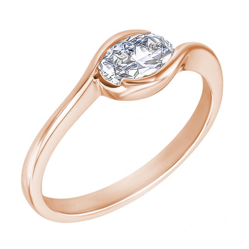 Zlatý zásnubný prsteň s diamantom 21824