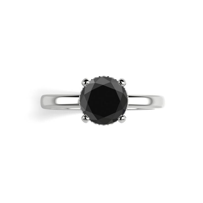 Prsteň s čiernym diamantom 23514