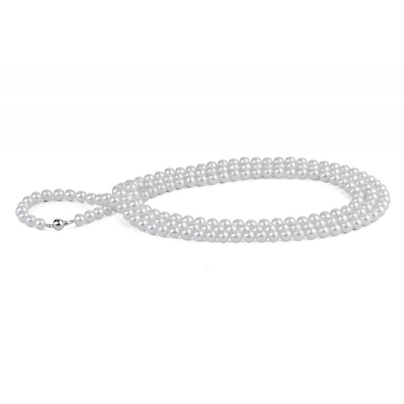 Biely perlový náhrdelník 24014