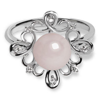 Diamantový prsteň s perlou