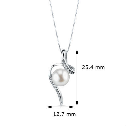 Strieborný náhrdelník s perlou a zirkónmi Bertha 2704