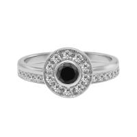 Zásnubný set prsteňov s čiernym diamantom Saskia