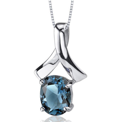 Strieborný náhrdelník s modrým topásom Macie
