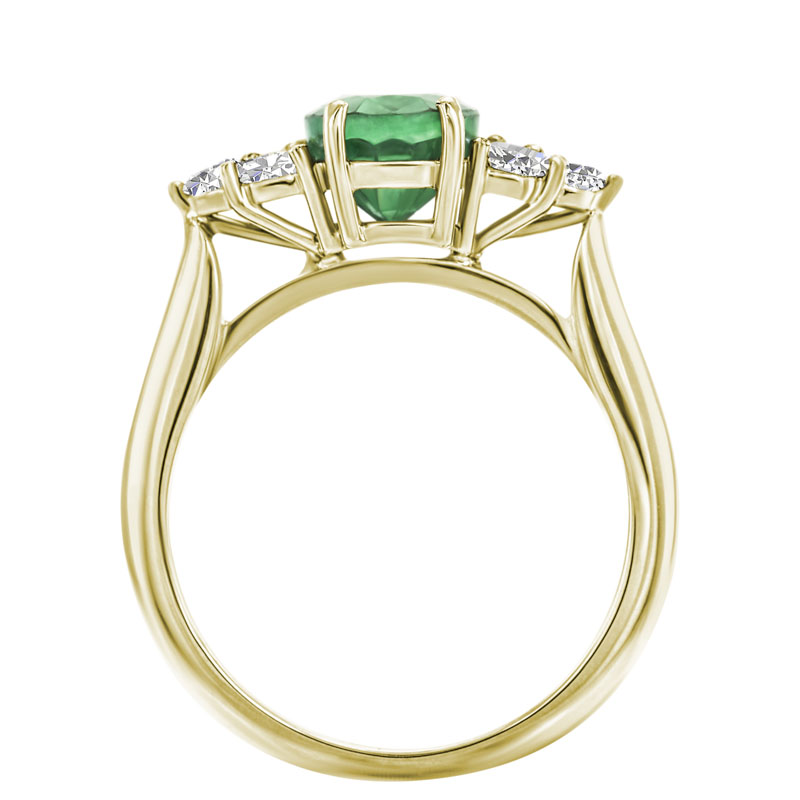 Diamantový zásnubný prsteň so smaragdom 30174