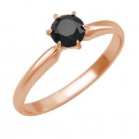 Zlatý zasnubný prsteň s čiernym diamantom Clytie