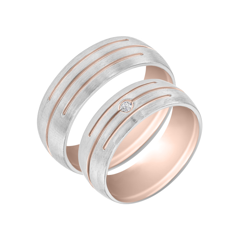 Komfortné svadobné prstene z kombinovaného zlata
