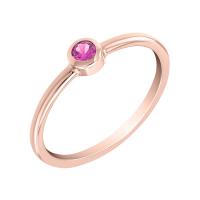 Zlatý minimalistický prsteň s ružovým zafírom Kathleen