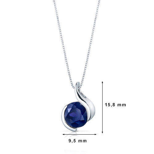Modrý zafír ve striebornom náhrdelníku 3534