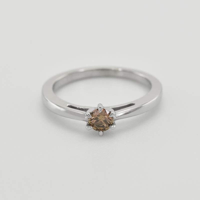 Zásnubný prsteň so champagne diamantom 35614