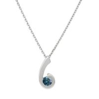 Elegantný zlatý náhrdelník s modrým diamantom Mika