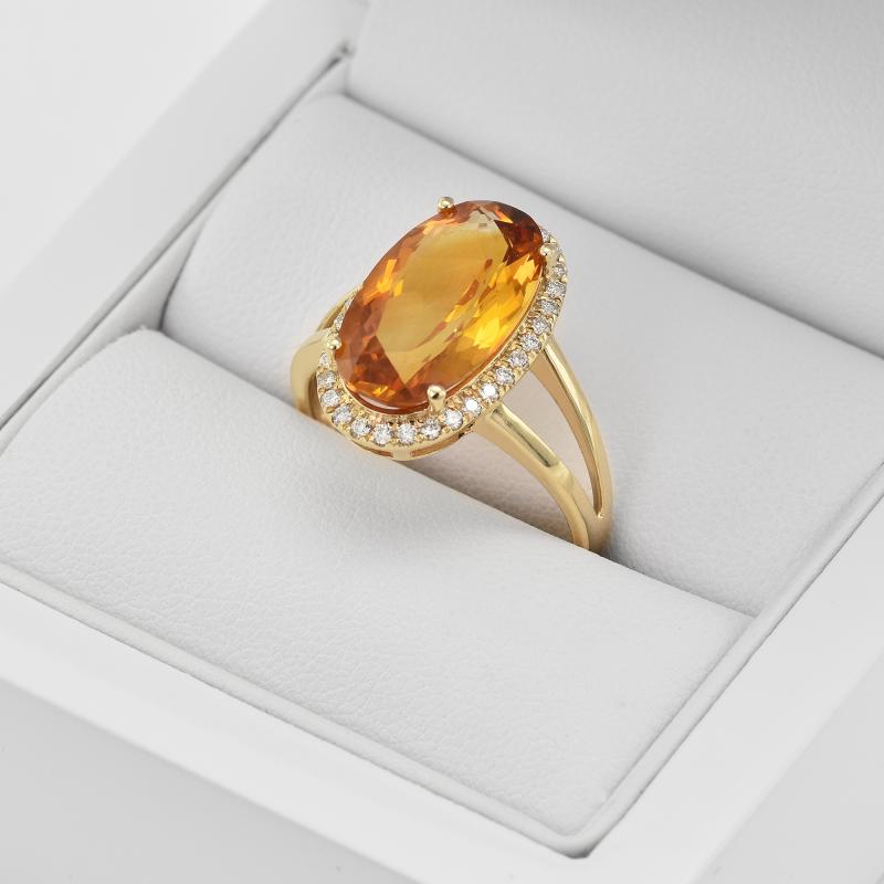 Pôvabný zlatý prsteň s citrínom 37994
