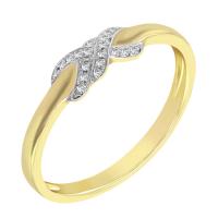 Zlatý romantický prsteň s diamantmi Swien