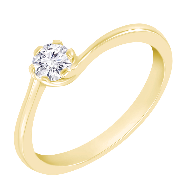 Zlatý prsteň s diamantom 4054