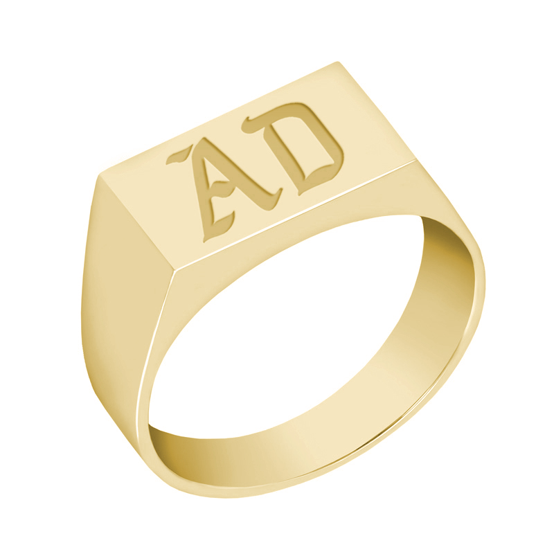 Zlatý pánsky prsteň s laserovým gravírom 40754