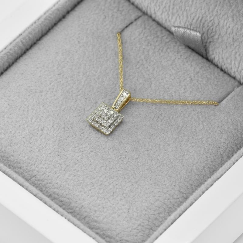 Diamantový štvorcový náhrdelník zo zlata Lorelle 42364
