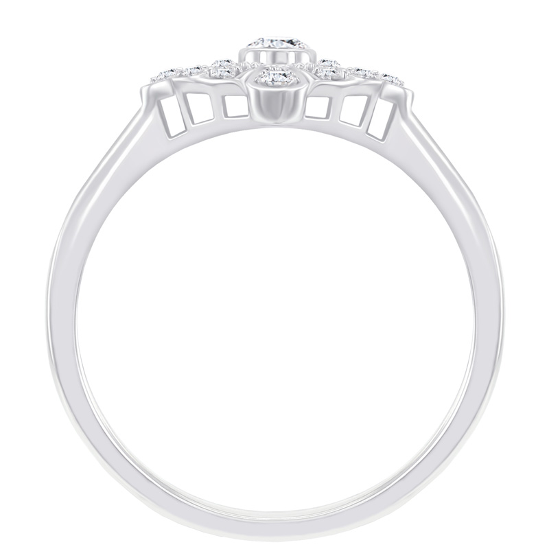 Zlatý prsteň s diamantovým kvetom Amabelle 43764