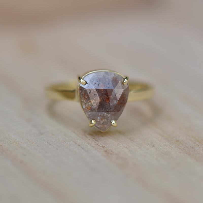 Zlatý prsteň se salt and pepepr diamantom 44214