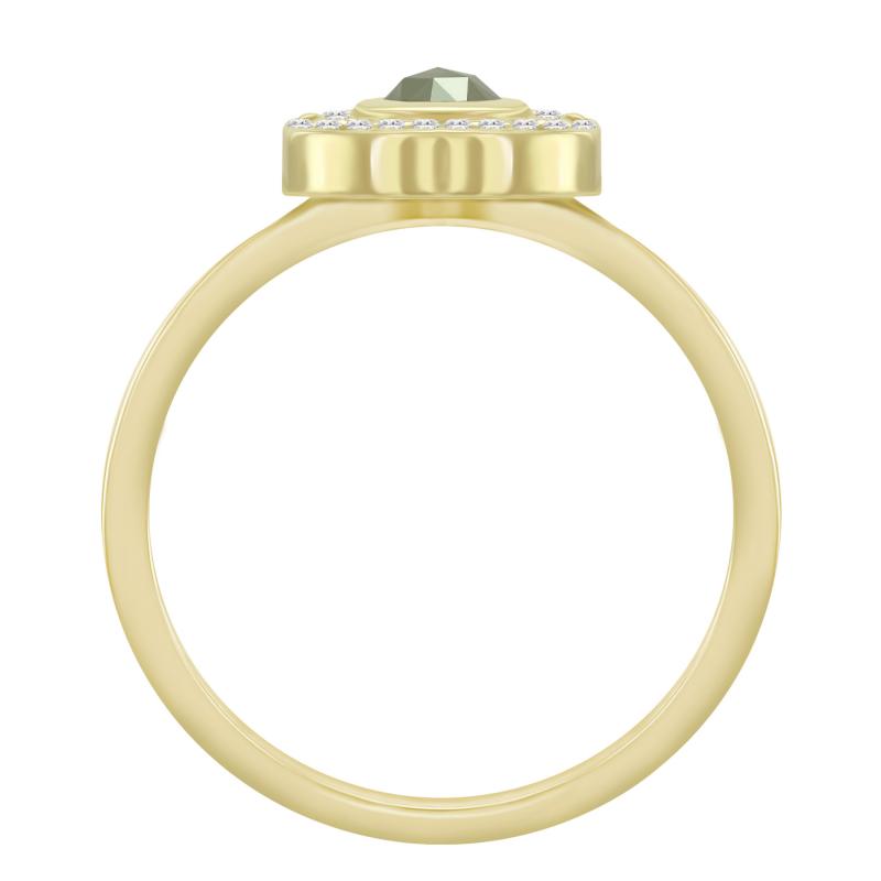 Zlatý halo prsteň s diamantmi 44304