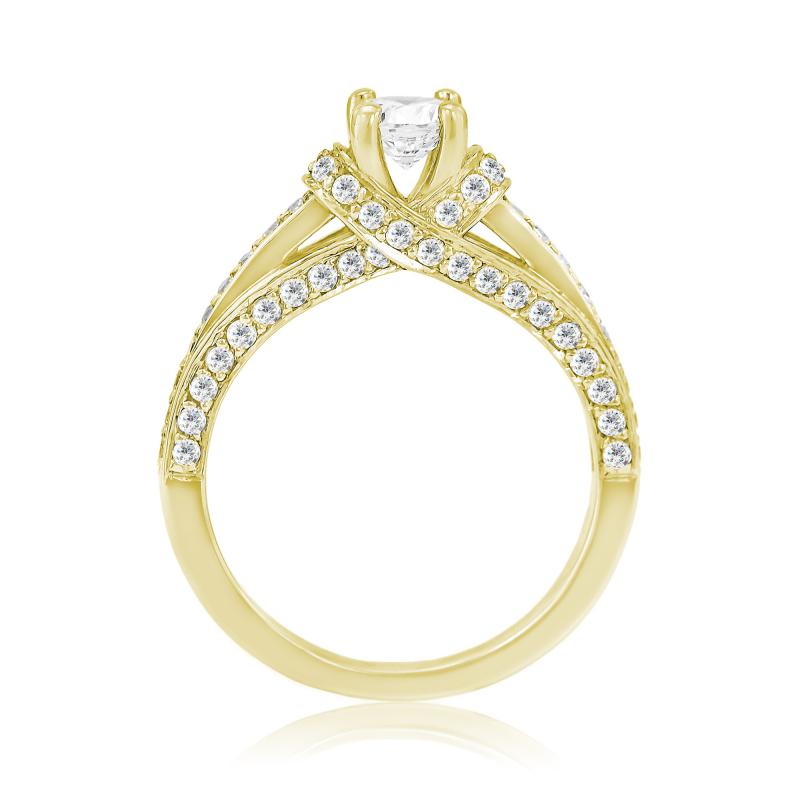 Zlatý zásnubný prsteň s diamantmi 4474