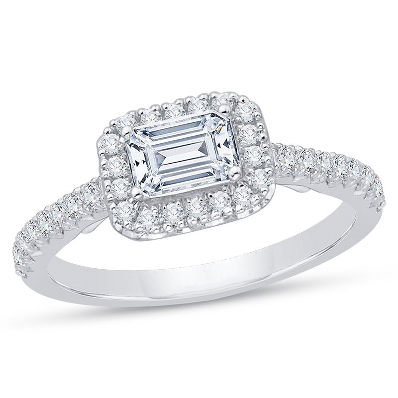 Zlatý zásnubný prsteň s emerald diamantom