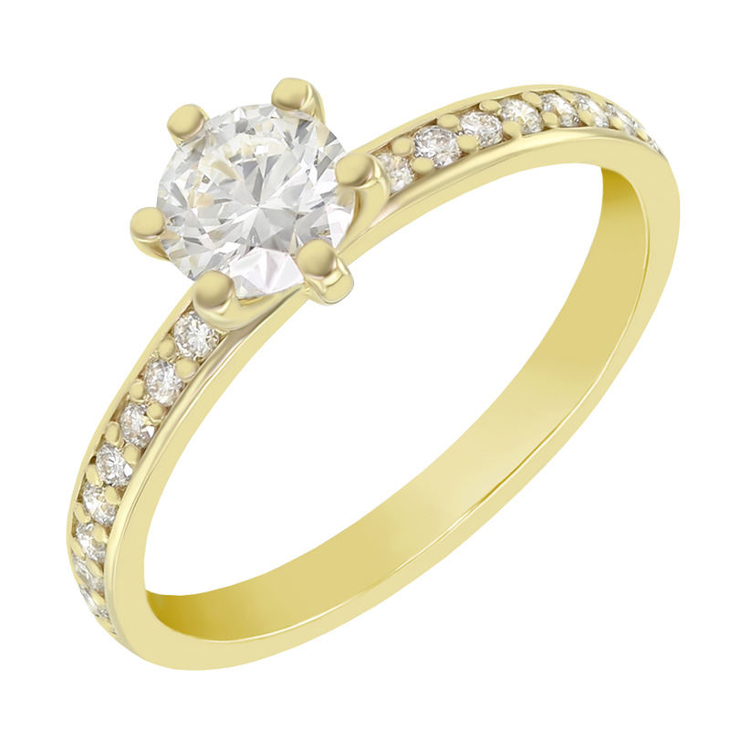 Zásnubný zlatý prsteň s diamantmi Fuena 46514