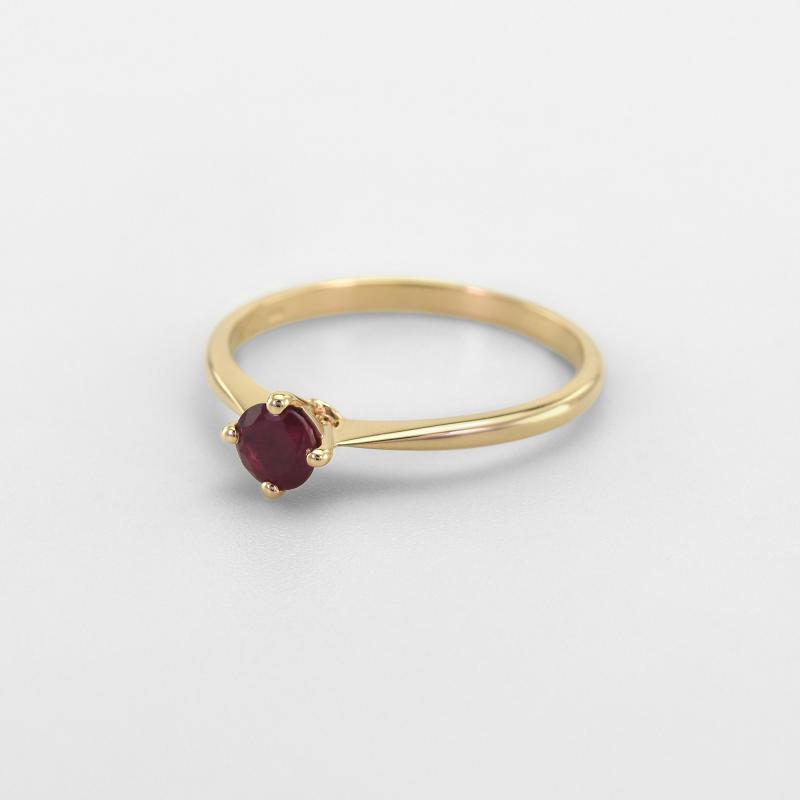 Prsteň s rubínom z ružového zlata 47054