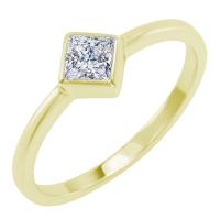 Zlatý prsteň s princess diamantom Erial