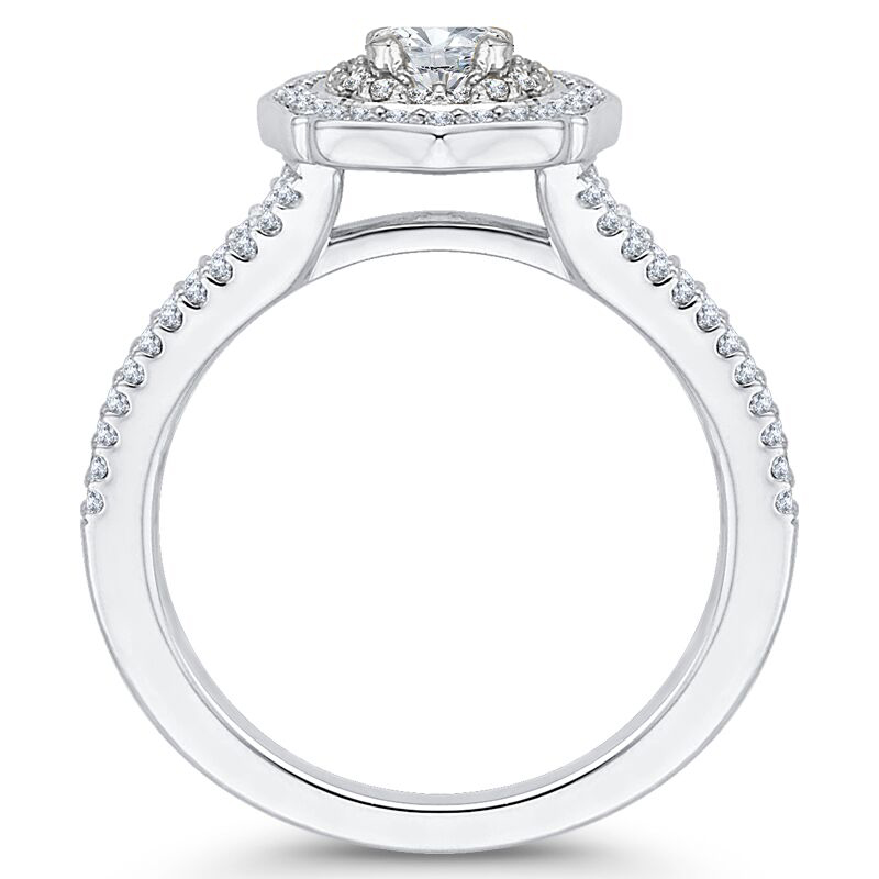 Extravagantný halo diamantový zásnubný prsteň Giannes 48174