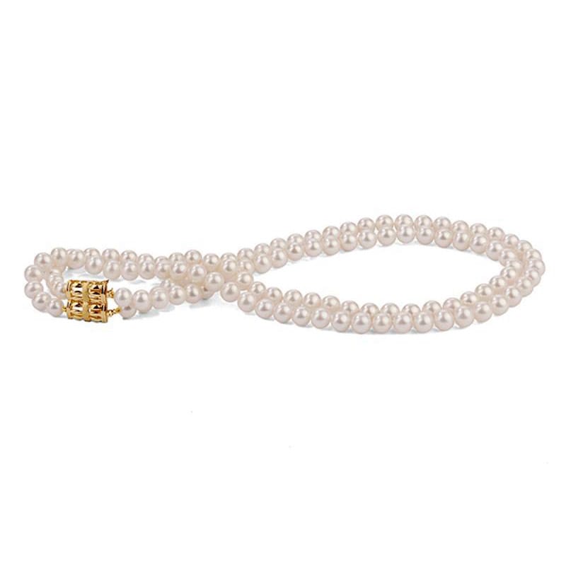 Biely perlový náhrdelník