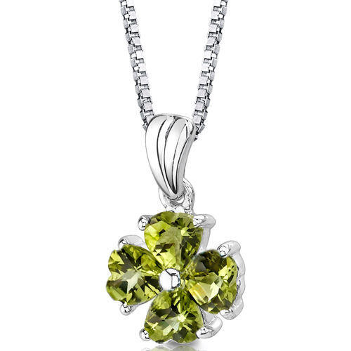 Strieborný olivínový náhrdelník