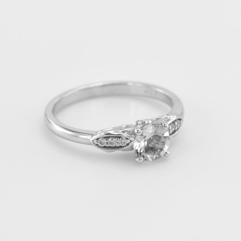 Zásnubný prsteň z bieleho zlata s diamantmi 51734