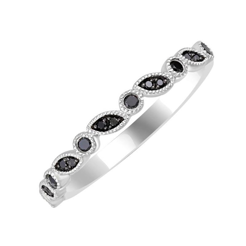 Čierne diamanty v zlatom eternity prsteni Lyla