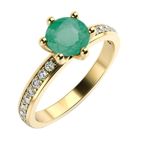 Smaragdový prsteň zo žltého zlata 59454