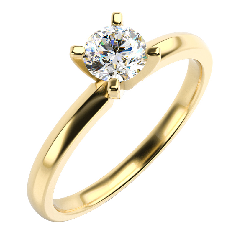 Zlatý zásnubný prsteň s moissanitom