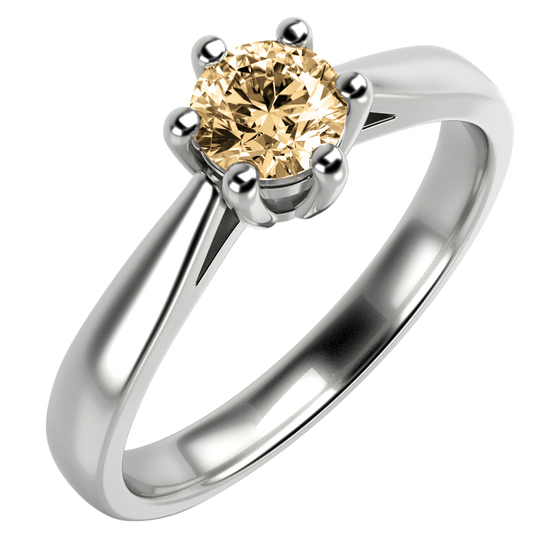 Zásnubný prsteň z bieleho zlata Hawah