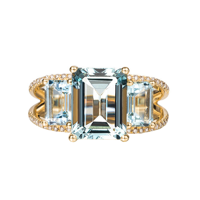 Topásový zlatý prsteň s diamantmi Anyan