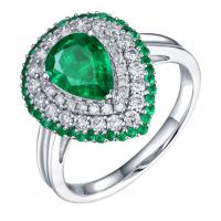 Zlatý prsteň plný smaragdov a diamantov Slazie
