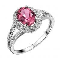 Zásnubný prsteň s turmalínom a diamantmi Hilda