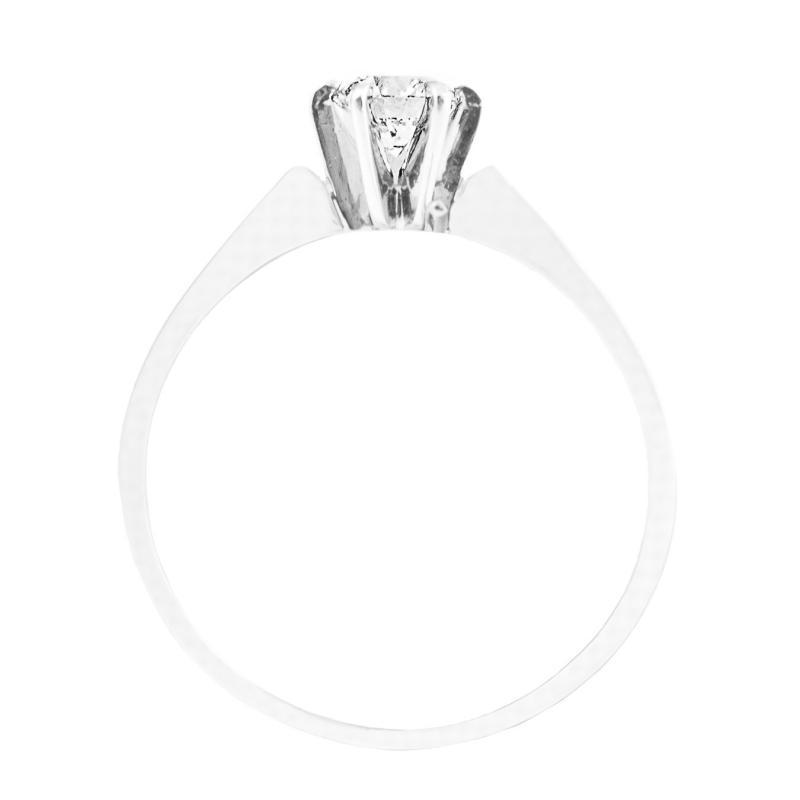 Zásnubný prsteň v bielom zlate s diamantom 604