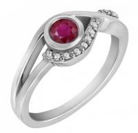 Elegantný zásnubný prsteň s rubínom a diamantmi Olian