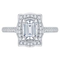 Zlatý halo zásnubný prsteň s emerald diamantom Waverly