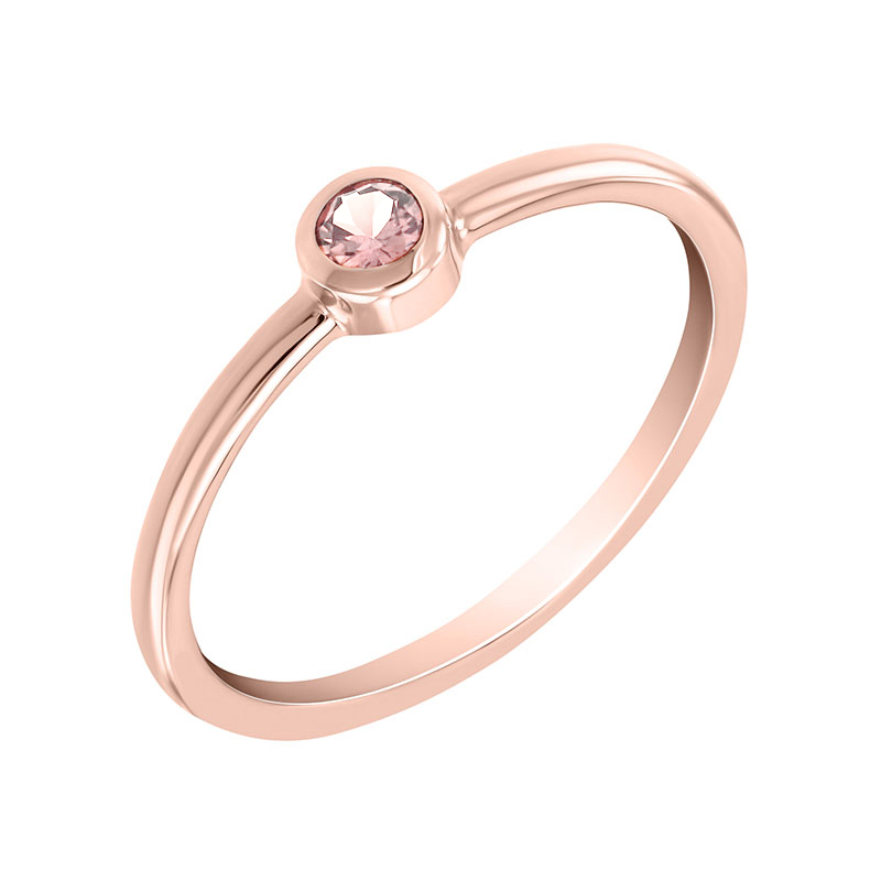 Zlatý minimalistický prsteň s morganitom Stephanie 61924