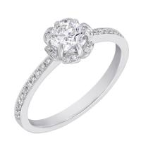 Zásnubný prsteň v tvare kvetu s moissanitom a diamantmi Merthin