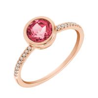 Jemný prsteň z ružového zlata s turmalínom Ceresia