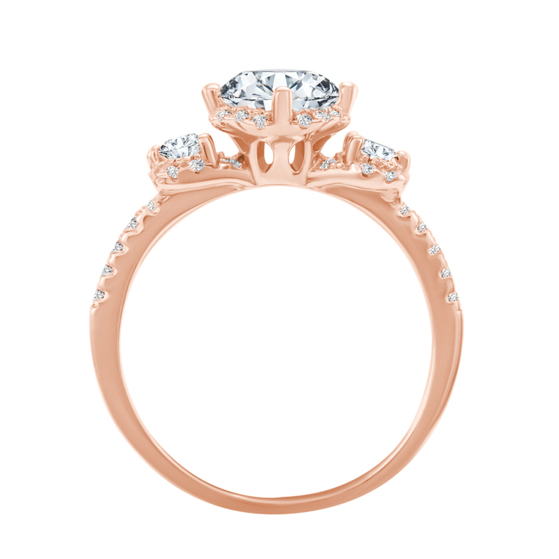 Prsteň s diamantmi z ružového zlata 66074