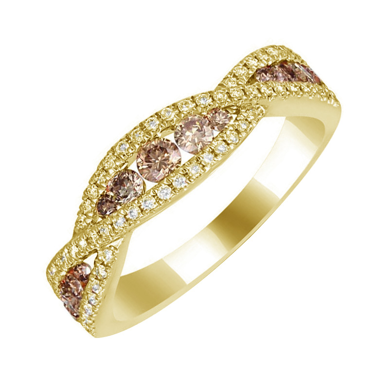 Zlatý zásnubný prsteň s diamantmi 68844