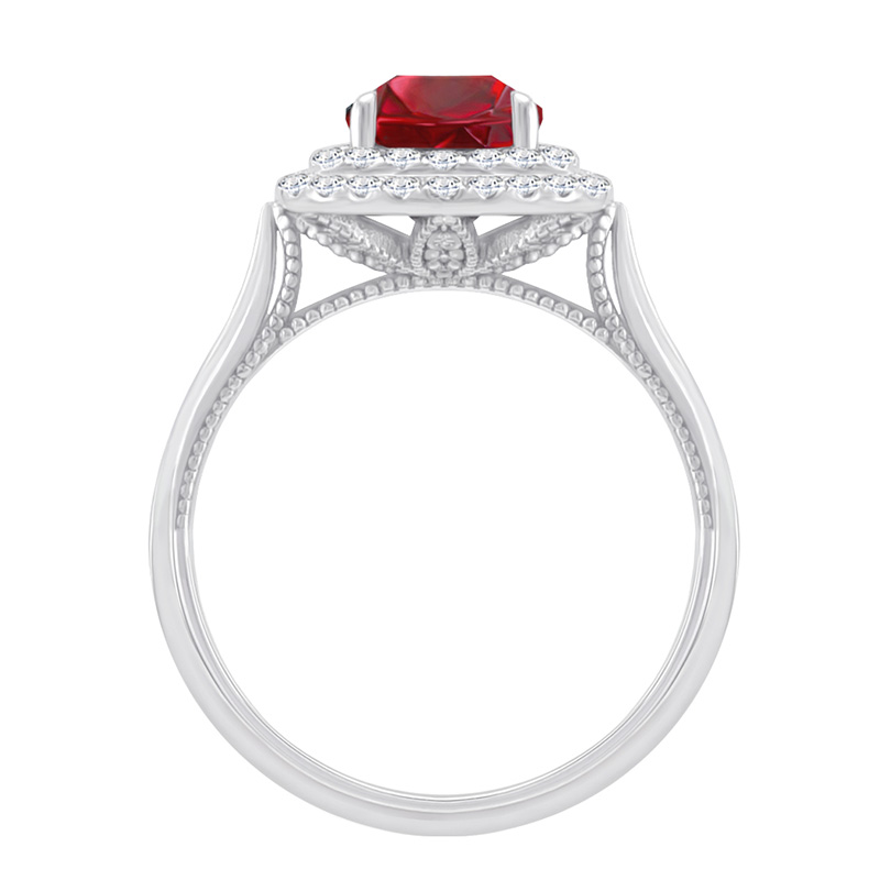 Luxusný platinový prsteň so spinelom a diamantmi Francine 68904