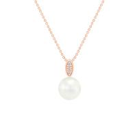 Strieborný perlový náhrdelník s diamantmi Amity