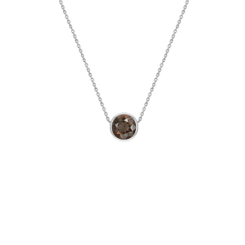 Platinový náhrdelník s dymovým quartzom Littie